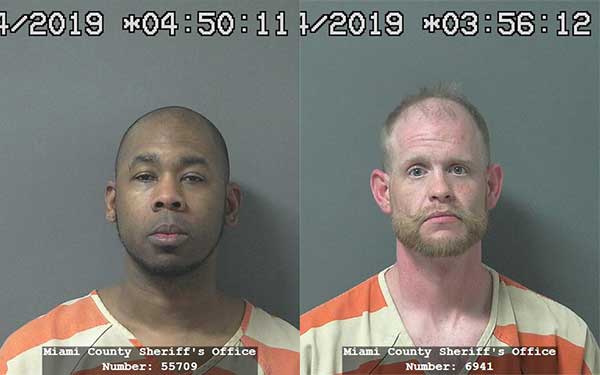 Arrest photos of Giamone Locke, 35, of Kokomo and Jacob Aulds, 34, of Peru