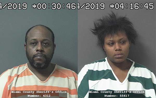 Arrest photos of Troy Sowell, 42 of Kokomo and Markeysha Spells, 31, Homeless